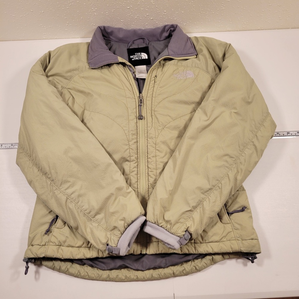 The North Face Puffer Jacket Womens S Green Excellent Insulated Ripstop Zip - Picture 3 of 7